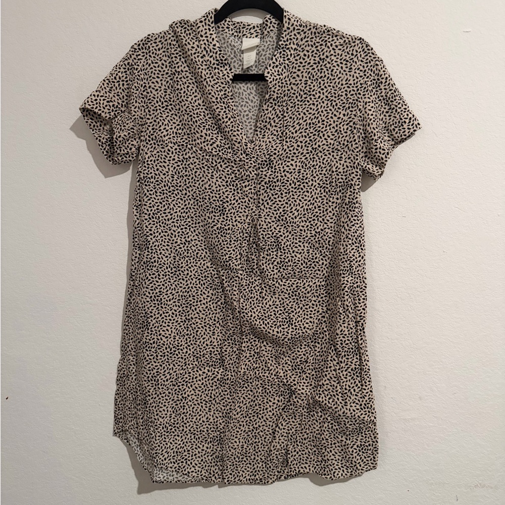 H&M Black and White Patterned Dress